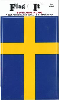 Flag-It Large Swedish Flag Sticker Flag-It Large Swedish Flag Sticker